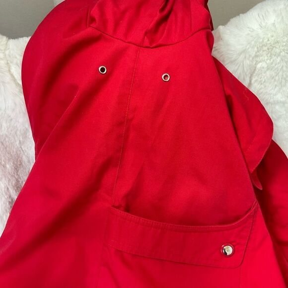 Mackintosh New England Snap Button Detachable Hood Rain Jacket Pea coat Red 1X - Picture 13 of 16